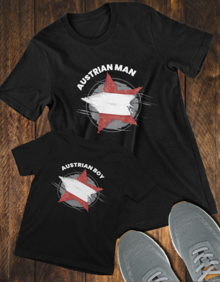"AUSTRIAN MAN/BOY" - Paare Partnerlook ("Vater& Sohn") - 2 Tshirts