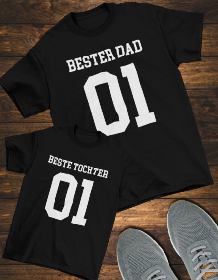 "BESTER DAD/BESTE TOCHTER" - Paare Partnerlook ("Vater&Tochter") - 2 Tshirts