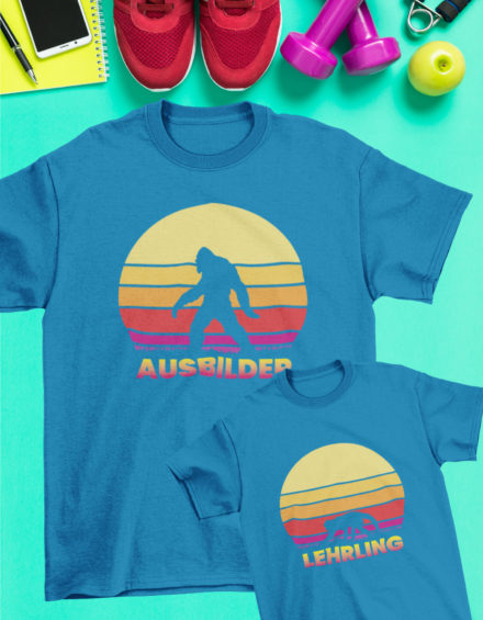"AUSBILDER/LEHRLING" - Paare Partnerlook ("Vater&Sohn") - 2 Tshirts