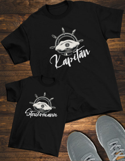 "KAPITÄN/STEUERMANN" - Paare Partnerlook ("Vater&Sohn") - 2 Tshirts