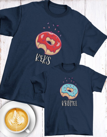 "KEKS/KRÜMEL" - Paare Partnerlook ("Vater&Sohn") - 2 Tshirts