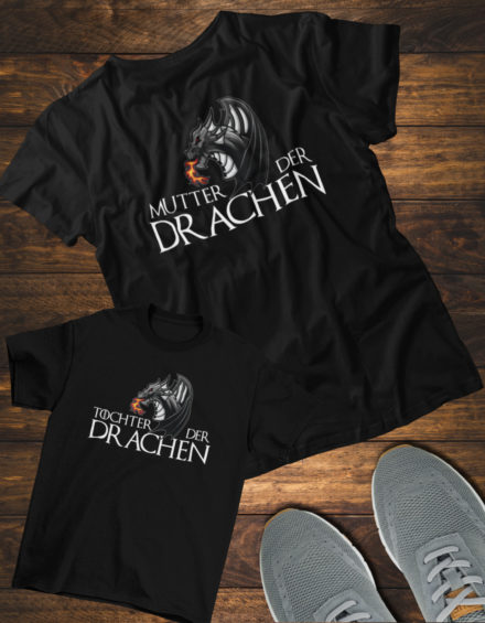 "MUTTER/TOCHTER DER DRACHEN" - Paare Partnerlook ("Mutter&Tochter") - 2 Tshirts