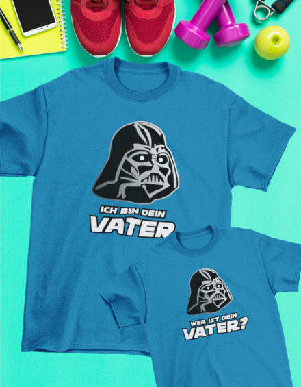 "ICH BIN DEIN VATER/WE IST DEIN VATER?" - Paare Partnerlook ("Vater&Sohn") - 2 Tshirts
