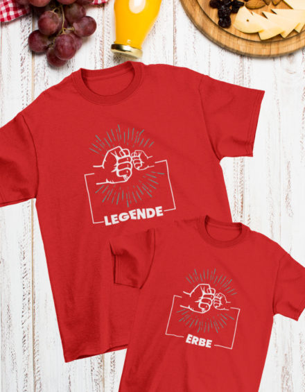 "LEGENDE/ERBE" - Paare Partnerlook ("Vater&Sohn") - 2 Tshirts
