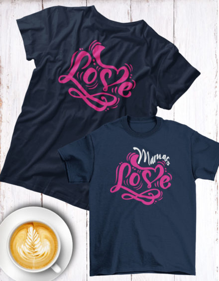 "MAMAS LOVE" - Paare Partnerlook ("Mutter&Tochter") - 2 Tshirts