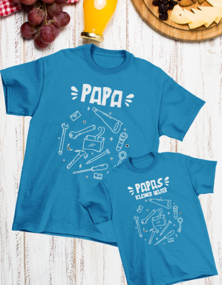 "PAPA TOOLS/PAPAS KLEINER HELFER" - Paare Partnerlook ("Vater&Tochter") - 2 Tshirts