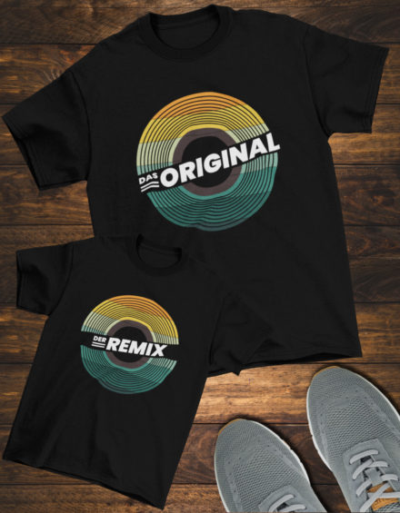 "DAS ORIGINAL/DER REMIX" - Paare Partnerlook ("Vater&Sohn") - 2 Tshirts
