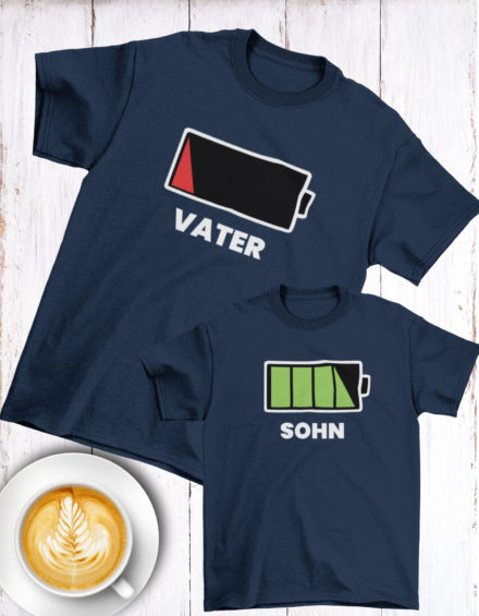 "VATER/SOHN-BATTERY" - Paare Partnerlook ("Vater&Sohn") - 2 Tshirts