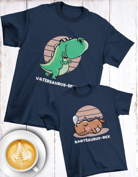 "VATERSAURUS/BABYSAURUS REX" - Paare Partnerlook ("Vater&Sohn") - 2 Tshirts