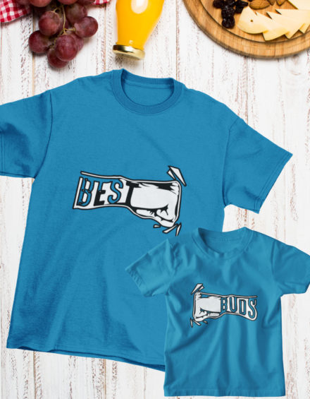 "BEST BUDS 1 & 2" - Paare Partnerlook ("Vater& Sohn") - 2 Tshirts