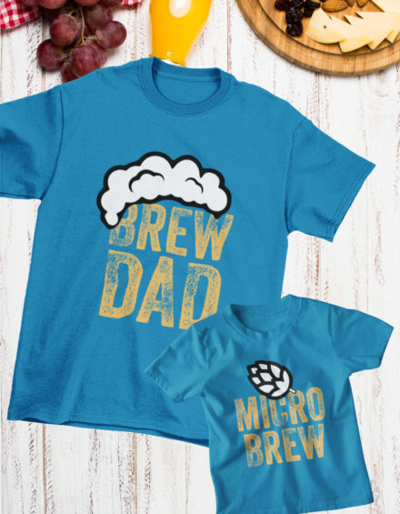 "BREW DAD/MICRO BREW" - Paare Partnerlook ("Vater& Sohn") - 2 Tshirts