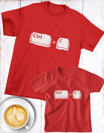 "CTRL+C KEYS/CTRL+V KEYS" - Paare Partnerlook ("Vater& Sohn") - 2 Tshirts