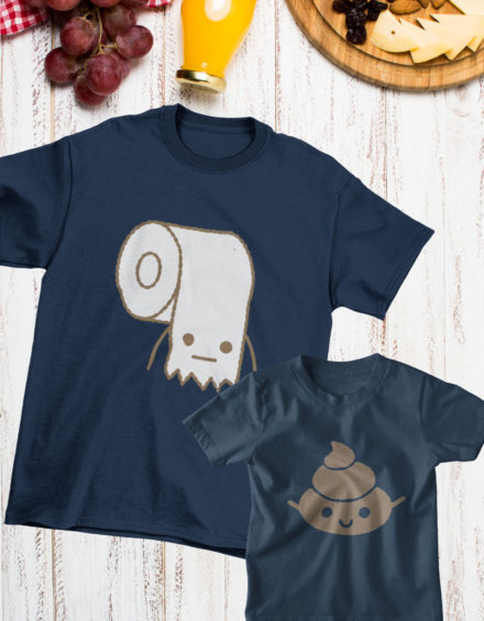 "CUTE TISSUE PAPER/CUTE POO POO" - Paare Partnerlook ("Vater& Sohn") - 2 Tshirts