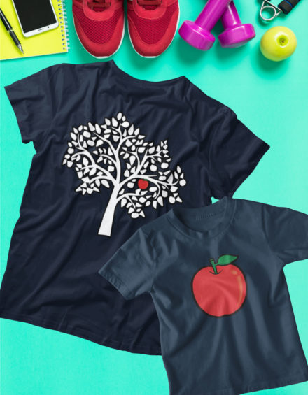 "APPLE TREE AND FRUIT" - Paare Partnerlook ("Mutter&Tochter") - 2 Tshirts