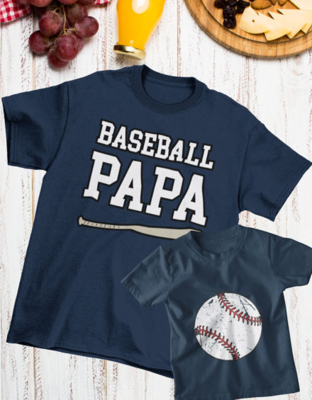 "BASEBALL PAPA/BASEBALL KID" - Paare Partnerlook ("Vater&Tochter") - 2 Tshirts