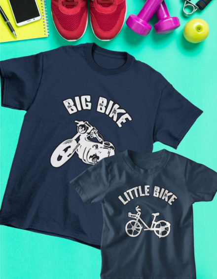 "BIG BIKE/LITTLE BIKE" - Paare Partnerlook ("Vater&Tochter") - 2 Tshirts