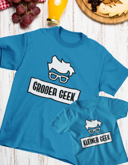 "GROSSER GEEK/KLEINER GEEK" - Paare Partnerlook ("Vater& Sohn") - 2 Tshirts