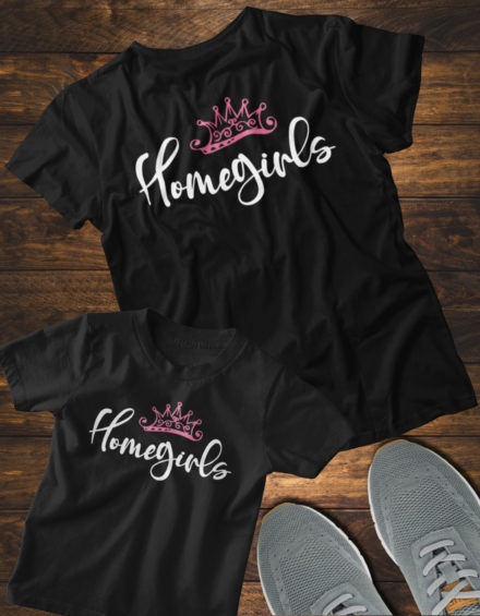 "HOMEGIRLS" - Paare Partnerlook ("Mutter&Tochter")  - 2 Tshirts