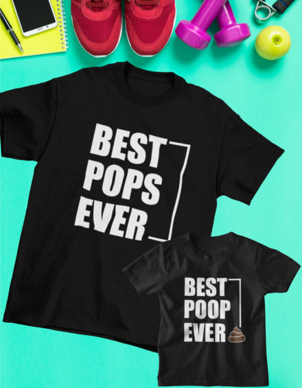 "BEST POPS EVER/BEST POOP EVER" - Paare Partnerlook ("Vater&Tochter") - 2 Tshirts