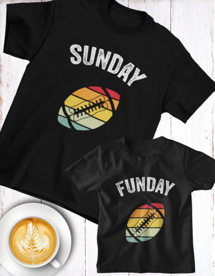 "SUNDAY FUNDAY FOOTBALL" - Paare Partnerlook ("Vater&Tochter") - 2 Tshirts