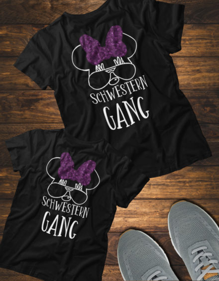 "SCHWESTER GANG 1 & 2" - Paare Partnerlook ("Schwester&Schwester") - 2 Tshirts