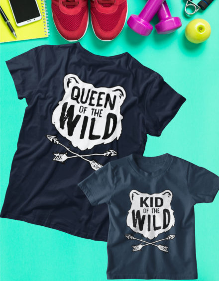 "QUEEN OF THE WILD/KID OF THE WILD" - Paare Partnerlook ("Mutter&Sohn") - 2 Tshirts