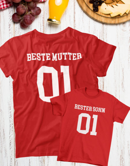 "BESTE MUTTER/BESTER SOHN" - Paare Partnerlook ("Mutter&Sohn") - 2 Tshirts