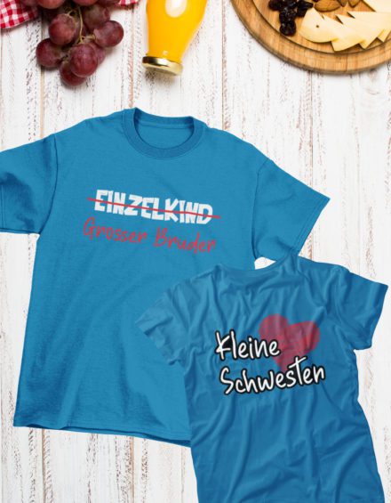 "GROSSER-BRUDER/KLEINE-SCHWESTER" - Paare Partnerlook ("Bruder&Schwester") - 2 Tshirts