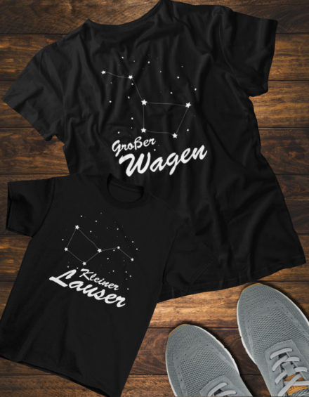 "GROSSER WAGEN/KLEINER LAUSER" - Paare Partnerlook ("Mutter&Sohn") - 2 Tshirts