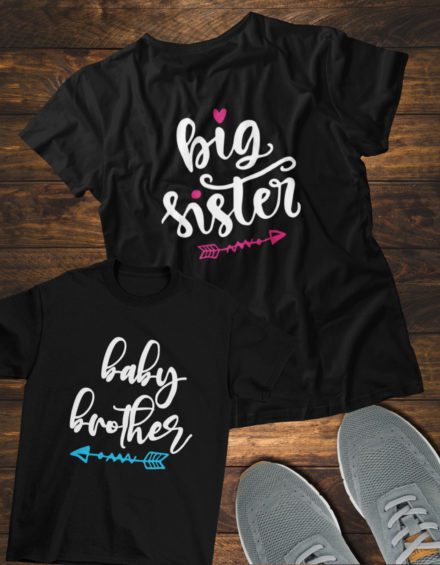 "BABY BROTHER/BIG SISTER" - Paare Partnerlook ("Bruder&Schwester") - 2 Tshirts