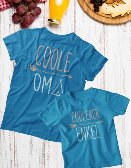 "COOLE OMA ARROW-COOLERER ENKEL ARROW" - Paare Partnerlook ("Oma&Enkel")-2 Tshirts
