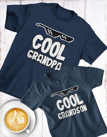 "COOL GRANDPA SHADES-COOL GRANDSON SHADES" - Paare Partnerlook ("Opa&Enkel")- 2 Tshirts