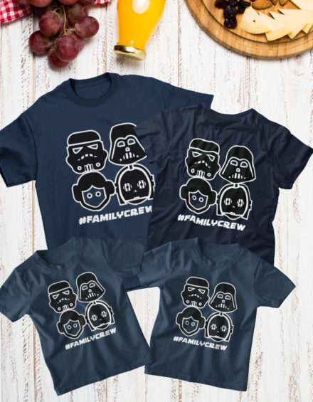 “FAMILY CREW” – Paare Partnerlook (“Familie”) – 4 Tshirts