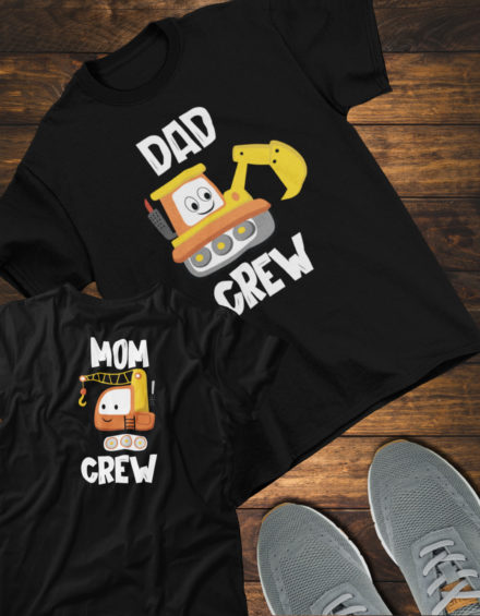"DAD CREW/MOM CREW" - Paare Partnerlook ("Eltern") - 2 Tshirts