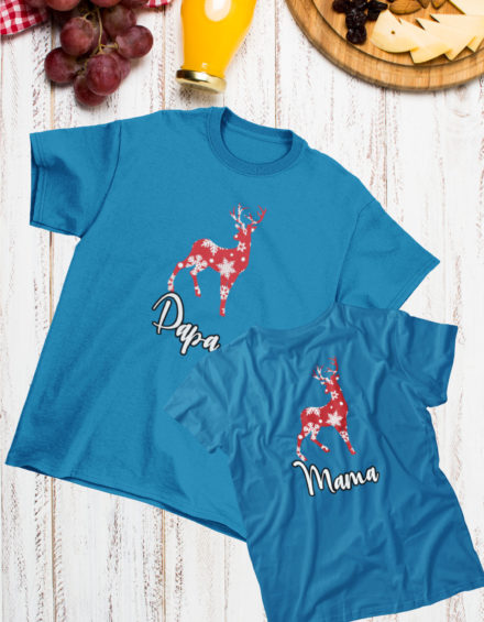 "PAPA DEER/MAMA DEER" - Paare Partnerlook ("Eltern") - 2 Tshirts