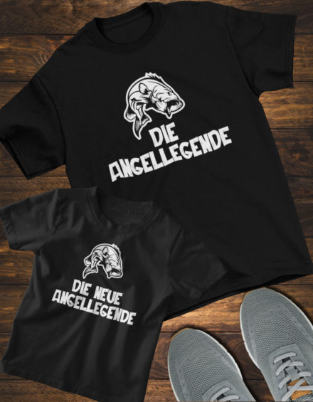"DIE ANGELLEGENDE-DIE NEUE ANGELLEGENDE" - Paare Partnerlook ("Opa&Enkelin")-2 Tshirts