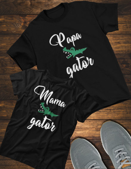 "PAPA GATOR/MAMA GATOR" - Paare Partnerlook ("Eltern") - 2 Tshirts