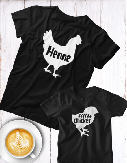 "HENNE/LITTLE CHICKEN" - Paare Partnerlook ("Mutter&Sohn") - 2 Tshirts