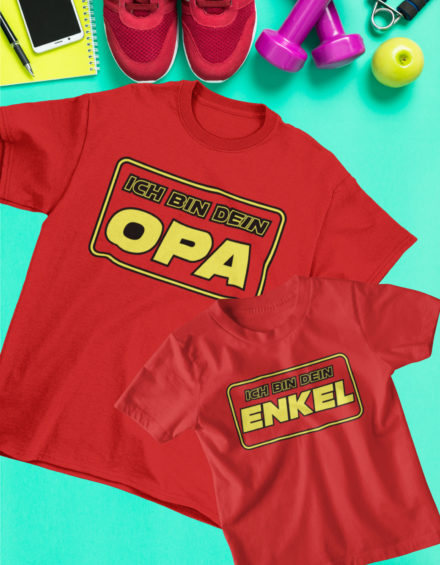 "ICH BIN DEIN OPA-ICH BIN DEIN ENKEL" - Paare Partnerlook ("Opa&Enkel")-2 Tshirts