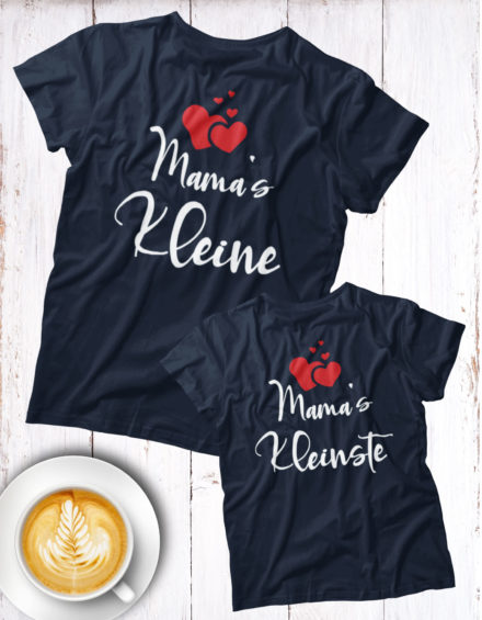 "MAMA'S KLEINE/MAMA'S KLEINSTE" - Paare Partnerlook ("Schwester&Schwester") - 2 Tshirts