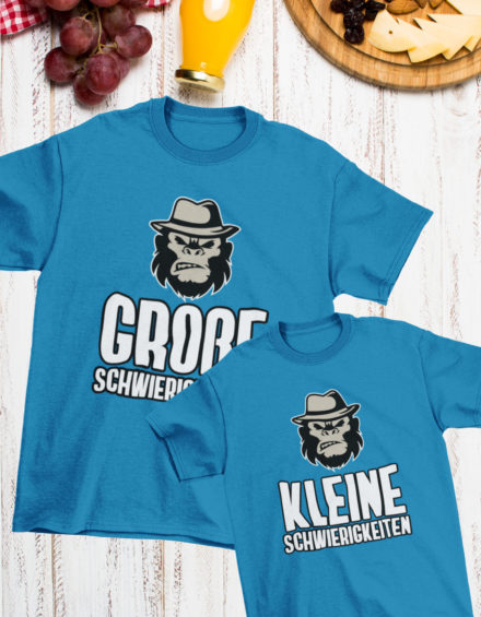 "GROSSER SCHWIERIGKEITEN/KLEINE SCHWIERIGKEITEN" - Paare Partnerlook ("Brüder&Brüder") - 2 Tshirts