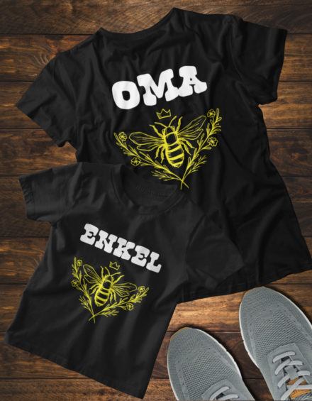 "OMA BEE, ENKEL BEE" - Paare Partnerlook ("Oma&Enkel")-2 Tshirts
