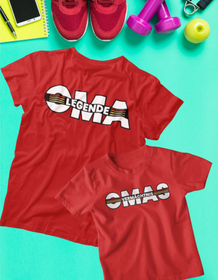 "OMA LEGENDE, OMAS VERMÄCHTNIS" - Paare Partnerlook ("Oma&Enkelin")-2 Tshirts