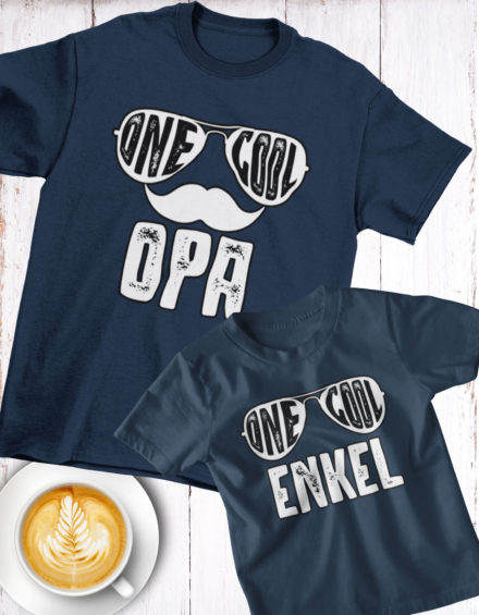 "ONE COOL OPA-ONE COOL ENKEL" - Paare Partnerlook ("Opa&Enkel")-2 Tshirts