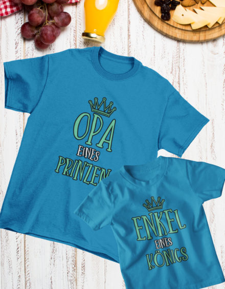 "OPA EINES PRINZEN-ENKEL EINES KÖNIGS" - Paare Partnerlook ("Opa&Enkel")-2 Tshirts