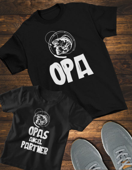 "OPA FISHING-OPAS ANGEL PARTNER" - Paare Partnerlook ("Opa&Enkelin")-2 Tshirts