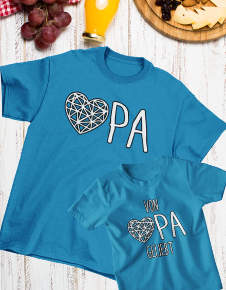 "OPA HEAR-VON OPA GELIEBT" - Paare Partnerlook ("Opa&Enkelin")-2 Tshirts
