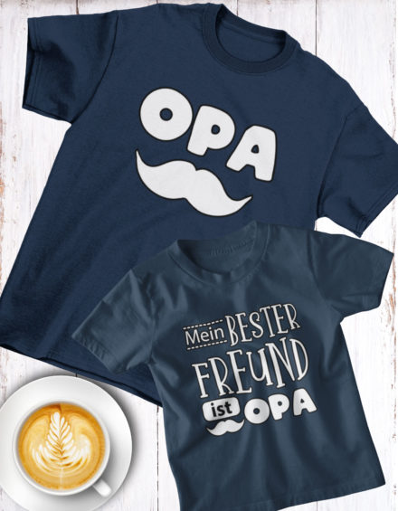 "OPA BEARD-MEIN BESTER FREUND IST OPA" - Paare Partnerlook ("Opa&Enkel")-2 Tshirts