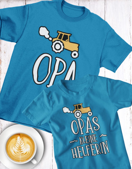 "OPA TRUCK-OPAS KLEINE HELFERIN" - Paare Partnerlook ("Opa&Enkelin")-2 Tshirts