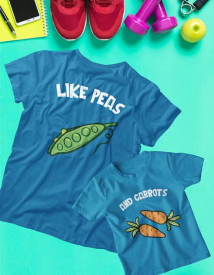 "LIKE PEAS AND CARROTS" - Paare Partnerlook ("Mutter&Sohn") - 2 Tshirts